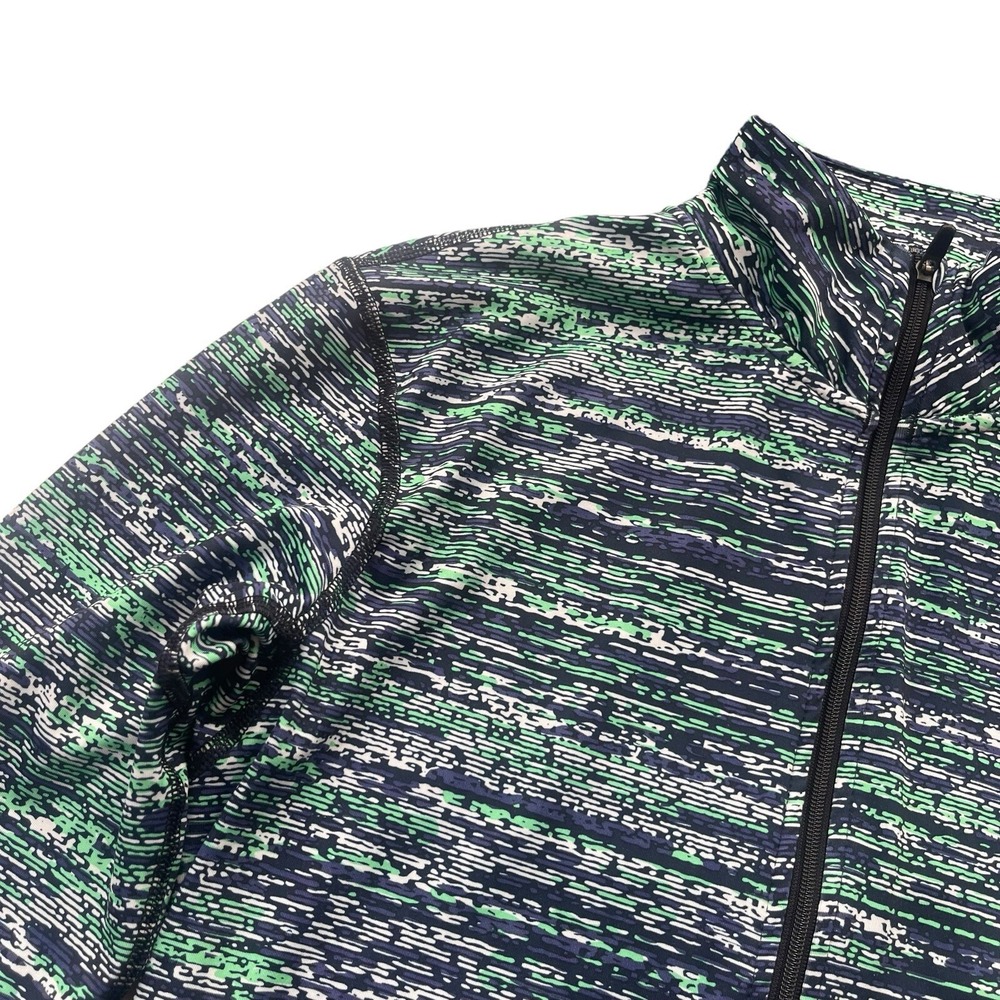 Nike Pro Dri-FIT Women M Green Blue Space Dye Half Zip Pullover 849315-387 Sport - Picture 6 of 16